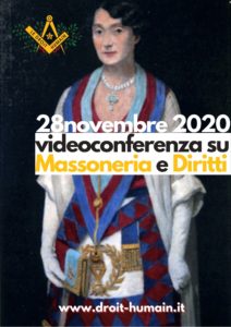 volantino della videoconferenza massoneria e diritti